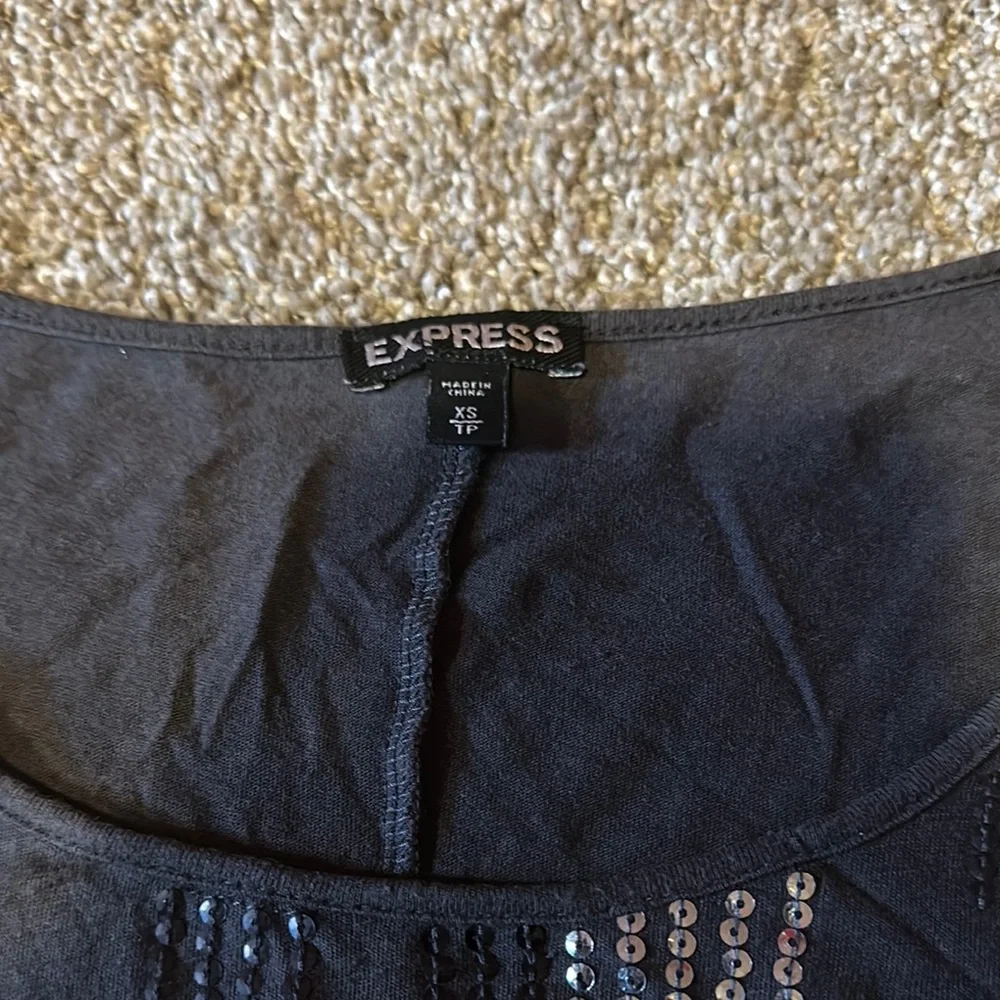 ⚡️Express‎ Boxy Sequin Gray Blouse